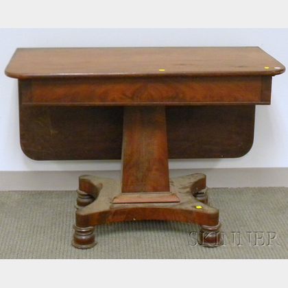 Empire Mahogany Single Drop-leaf Pedestal-base Table. 