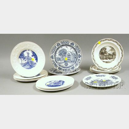 Fourteen Assorted Wedgwood University and College Ceramic Plates