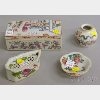 Four Chinese Porcelain Table Items