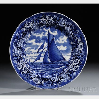 Wedgwood Blue Transfer-printed Pearlware Platter