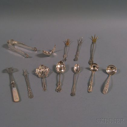 Twelve Small Sterling Silver Flatware Serving Items
