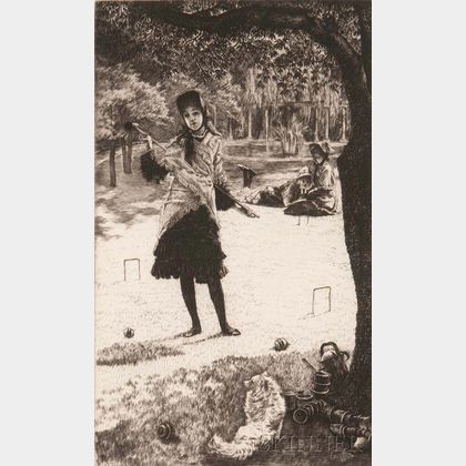 James Jacques Joseph Tissot (French, 1836-1902) Le croquet