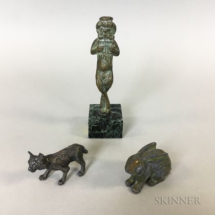 Three Small Metal Statues
