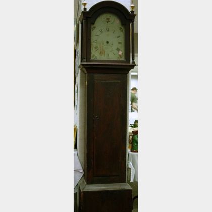 Federal Stained Pine Tall Case Clock