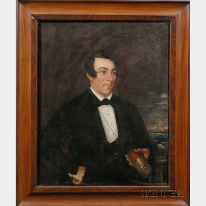 Possibly the Work of Isaac Sheffield, (Connecticut, 1798-1845) Lot of Two Portraits: Captain Gray and His... 