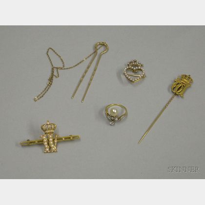 Small Group of Mostly Gold Estate Jewelry