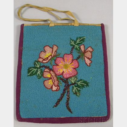 Native American Plateau Floral Beaded Bag