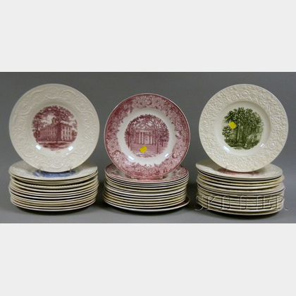 Forty-three Assorted Wedgwood University and College Ceramic Plates. 