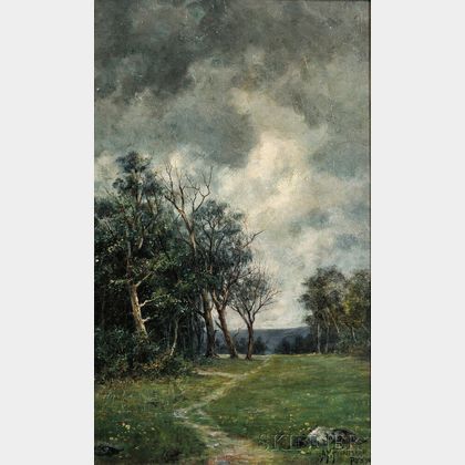 Augustus Maurice Friedlander (American, 1856-1897) Path Along the Meadow's Edge