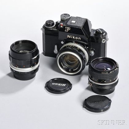 Black Nikon F Body with TN Finder and Three Lenses