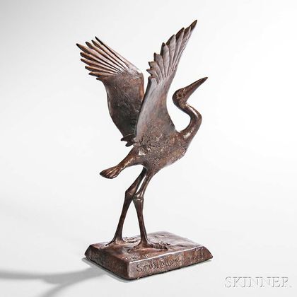 Elliot Offner (American, 1931-2010) Great Blue Heron (Miniature),c. 1987