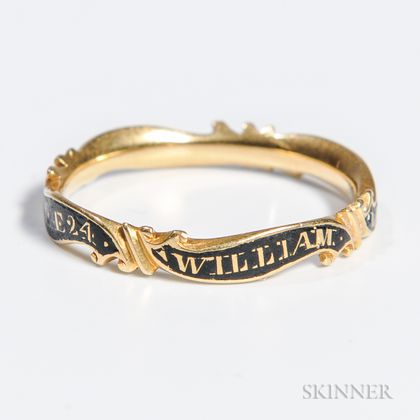 William Livermore Enamel and Gold Mourning Ring