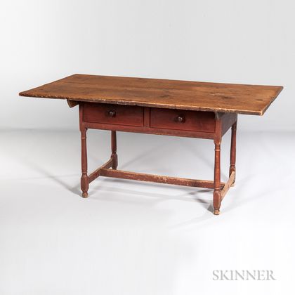 Large Tavern Table with Two Drawers