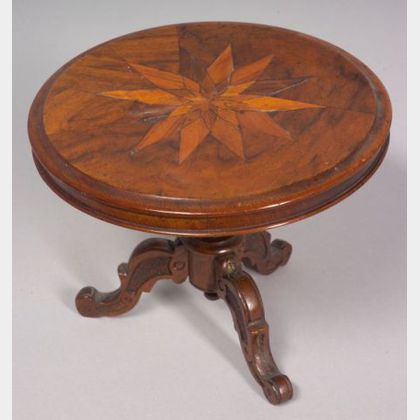 Miniature Figured-Walnut Tilt-top Pedestal Table