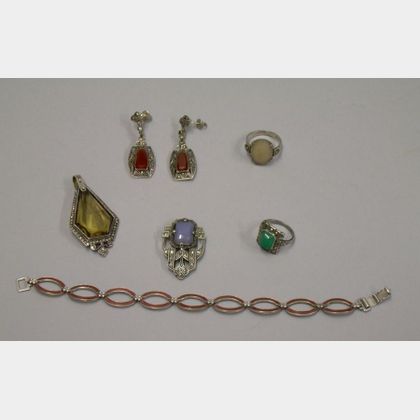 Group of Marcasite and Silver Jewelry