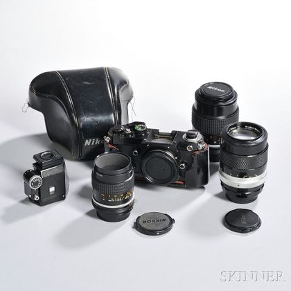 Nikon F2 FTN Finder and Three Lenses