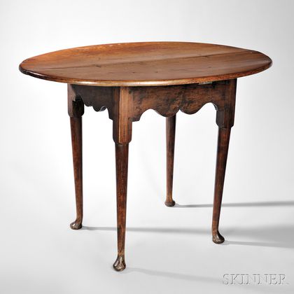Maple Oval-top Queen Anne Tea Table