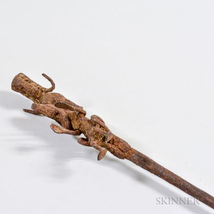 Bamana Forged Iron Staff with Mother and Child