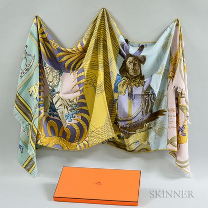 Hermes Cashmere and Silk Scarf