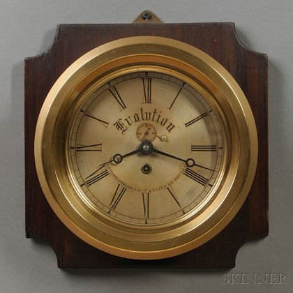 Brass Wall Clock by Crosby Steam Gage & Valve Company