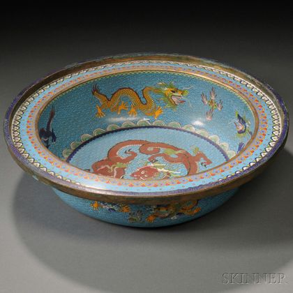 Cloisonne Basin with Dragons