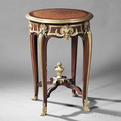 Louis XVI-style Ormolu-mounted Tulipwood- and Kingwood-veneered Parquetry Occasional