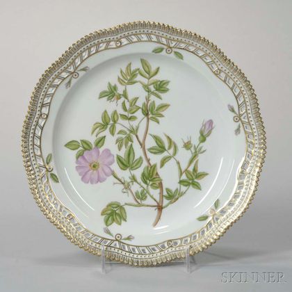 Four Royal Copenhagen "Flora Danica" Porcelain Plates