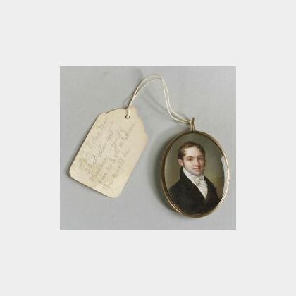 French Portrait Miniature on Ivory of a Young Gentleman