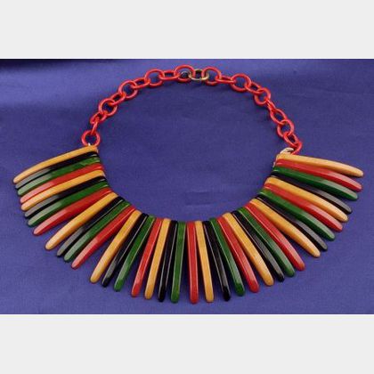 Sold at auction Vintage Bakelite Multi-color Necklace Auction Number 2302  Lot Number 17