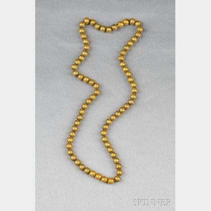 Etruscan Revival Gold Bead Necklace, Carter, Howe & Co.