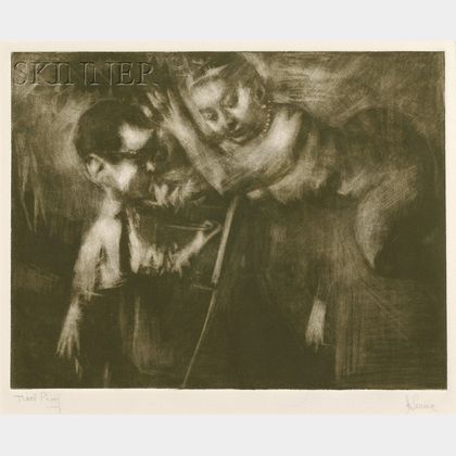 Jack Levine (American, b. 1915) Self-Portrait with Muse