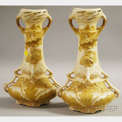 Pair of Royal Dux Porcelain Vases