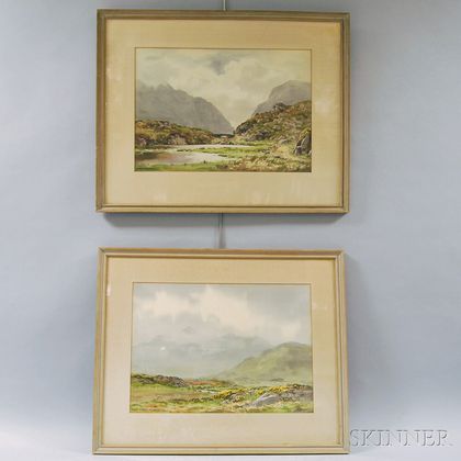 Frank J. Egginton (British, 1908-1990) Two Watercolors: The Gap of Dunloe, Killarney