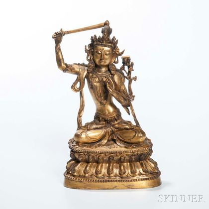 Gilt-bronze Figure of Wenshu Manjushri