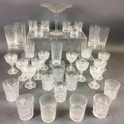 Thirty-five Pieces of Colorless Glass Tableware