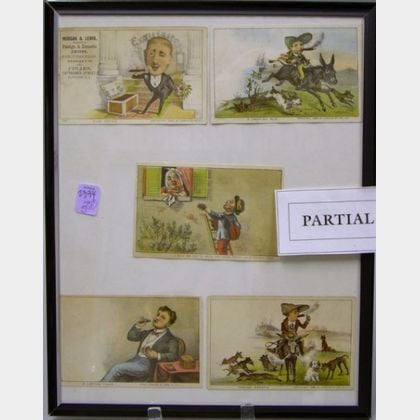Framed Collection of Currier & Ives Chromolithograph Trade Cards