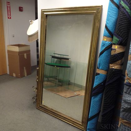 Large Rectangular Brass-framed Mirror