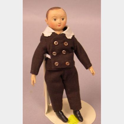 Miniature Cloth Izannah Walker Boy Doll by &#34;True Friends&#34;