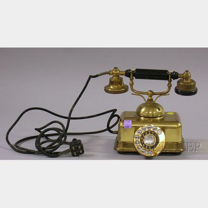 Vintage French Brass Telephone