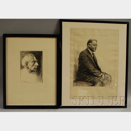 Samuel Johnson Woolf (American, 1880-1948) Lot of Two Portraits: Roald E. G. Amundsen
