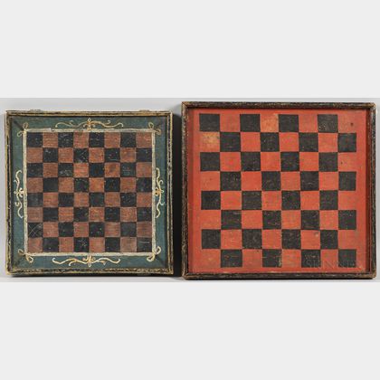 Two Small Checkers Game Boards