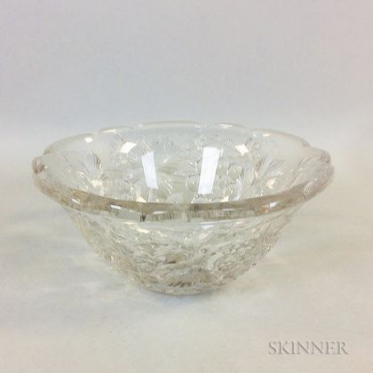 Grapevine-pattern Colorless Glass Bowl
