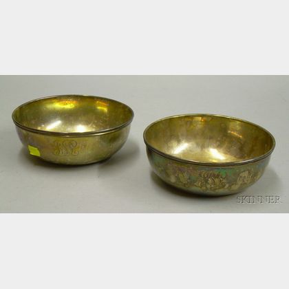 Two Peruvian Sterling Silver Vegitable Bowls