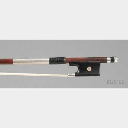 French Silver Mounted Violin Bow, Fonclause School