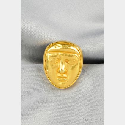 High-karat Gold Mask Ring