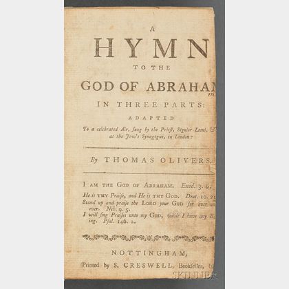 Olivers, Thomas, "A Hymn to the God of Abraham"