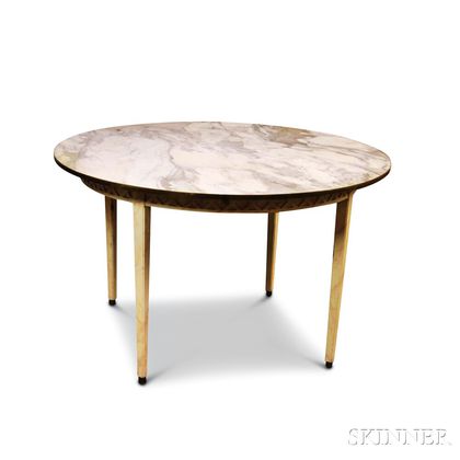 Trouvailles Round Marble-top Dining Table