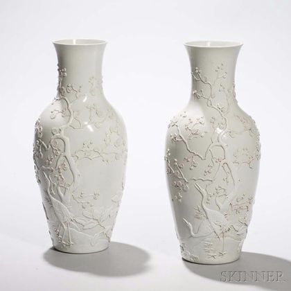 Pair of Blanc-de-Chine Vases