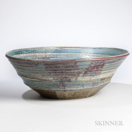 Large Makoto Yabe (1947-2005) Nerikomi Large Studio Pottery Bowl 