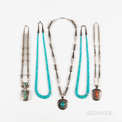 Five Contemporary Navajo Necklaces